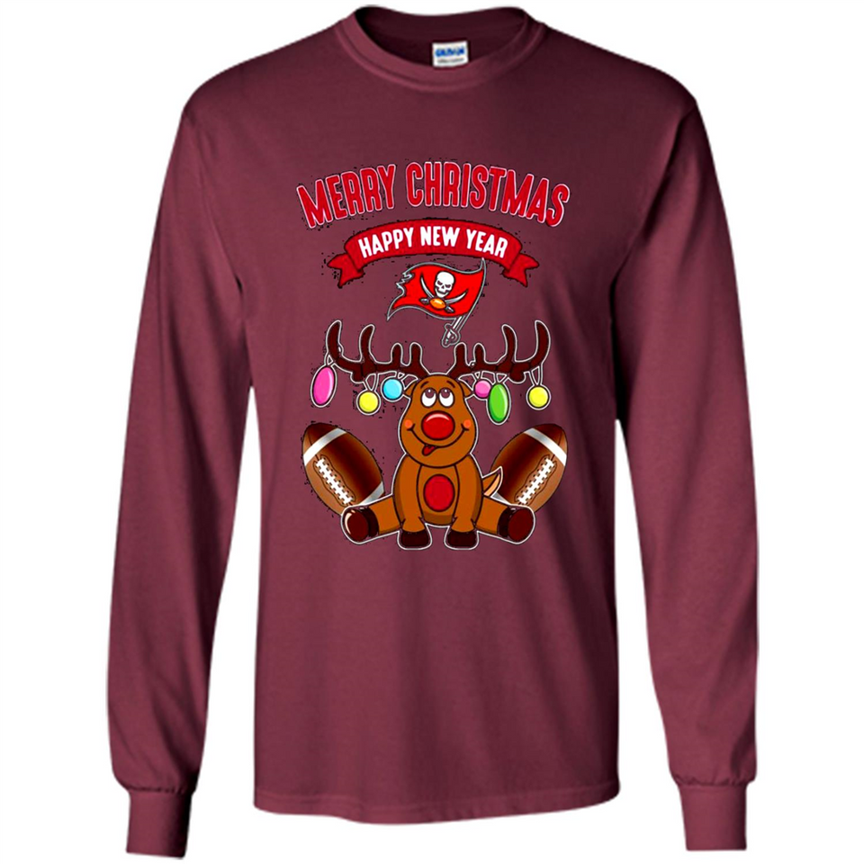 Tampa Bay Buccaneers NFL Reindeer Funny Merry Christmas And Happy New Year
