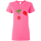 Funny Grinch Hand holding Firefighter ornament Christmas Sporty T-Shirt - Ladies Short-Sleeve