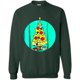 Funny Pizza Ugly Christmas Sweater Xmas Pizza Tree - Sweatshirt