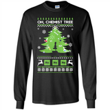 Oh Chemist Tree Ugly Christmas Sweater - Long Sleeve T-Shirt