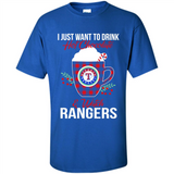 I Just Want To Drink Hot Chocolate & Watch Texas Rangers Ugly Christmas Sweater PINGPONG