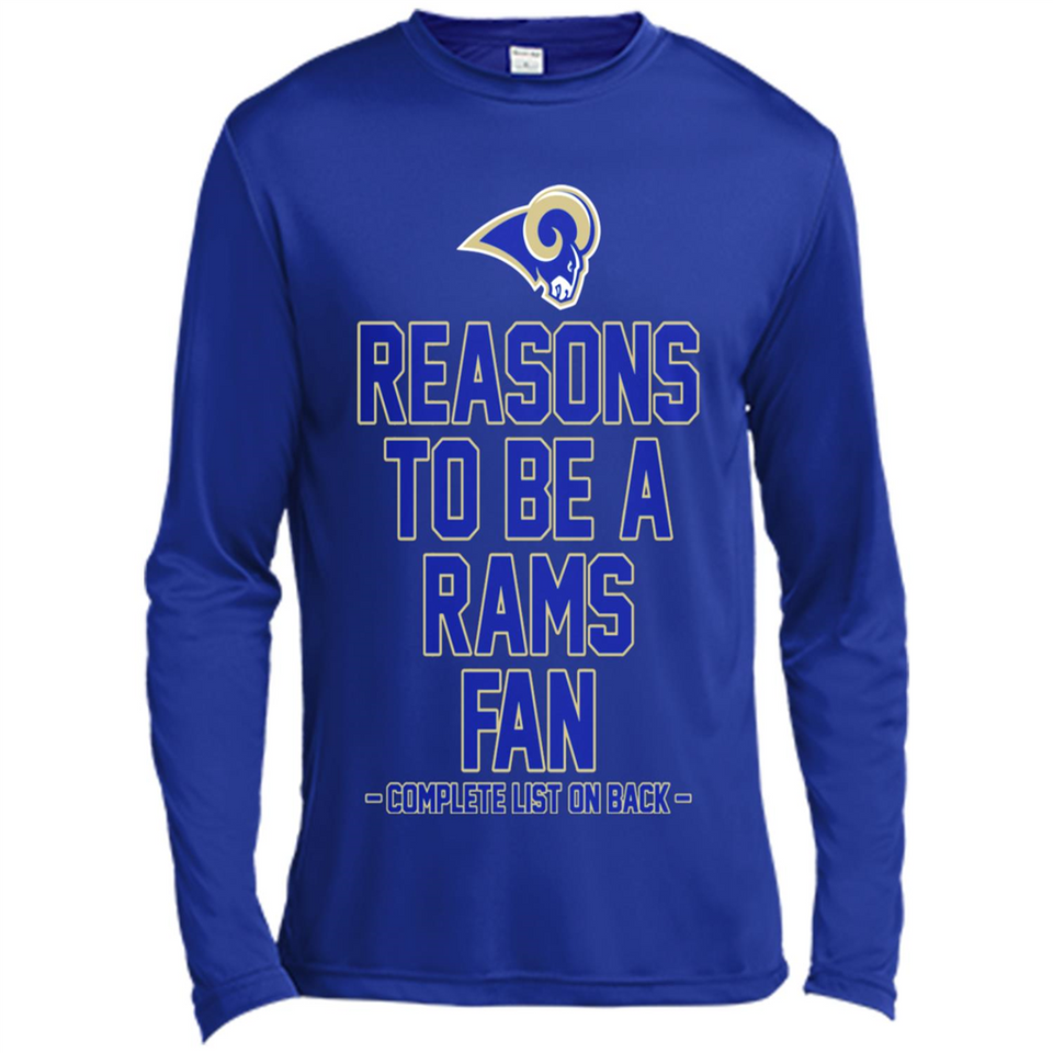 Reasons to be a Los Angeles Rams Fan Complete List on Back - Canvas Long Sleeve T-Shirt