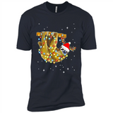 Christmas Lights Sloth Wearing Santa Hat Funny Xmas - Premium Short Sleeve T-Shirt