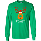 Comet Santa Claus Funny Xmas Holiday T-Shirt - Long Sleeve T-Shirt