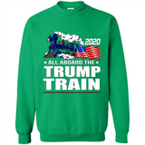 All Board The Trump Train 2020 Patriotic U.S Flag pingpong - Sweatshirt