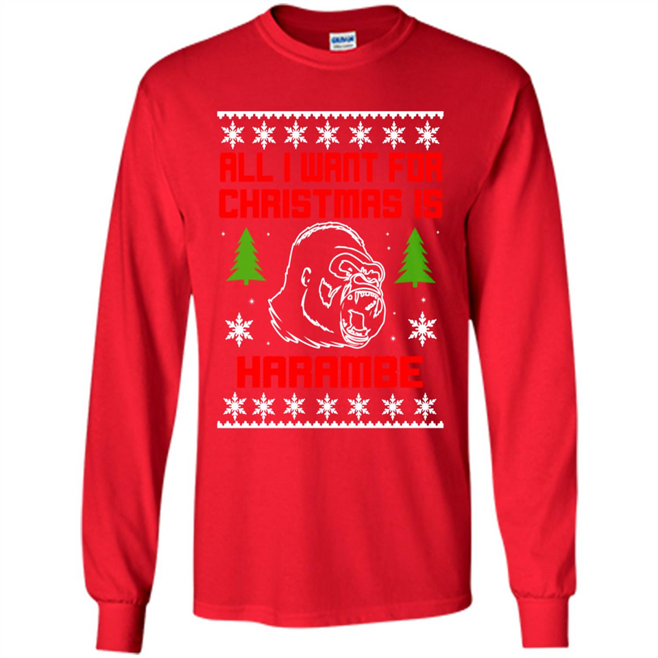 All I Want For Christmas Is HarambeT Rex Attack Reindeer ugly sweater PINGPONG