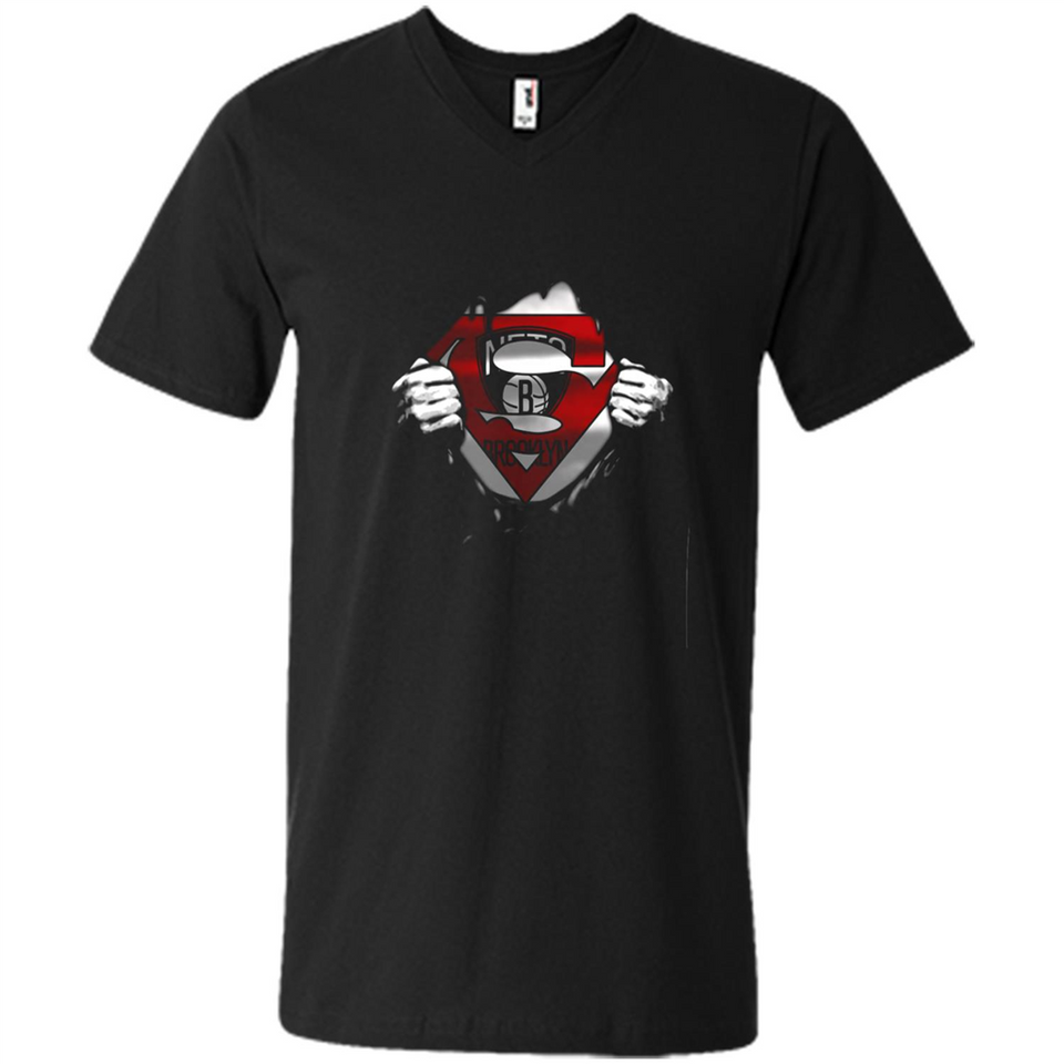 Brooklyn Nets And Superman Fans - Men's V-Neck
