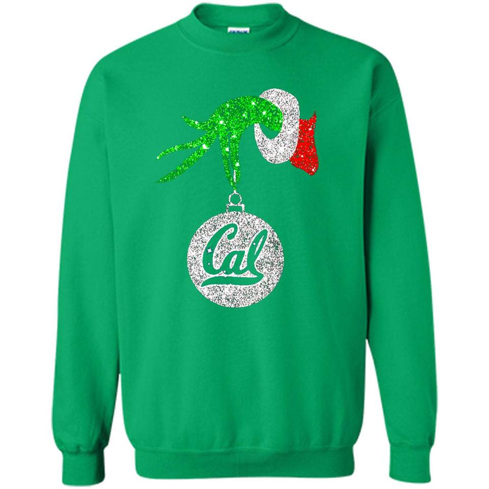 Amazing California Golden Bears Glitter Grinch Monogram Ornament Christmas Gift - Sweatshirt