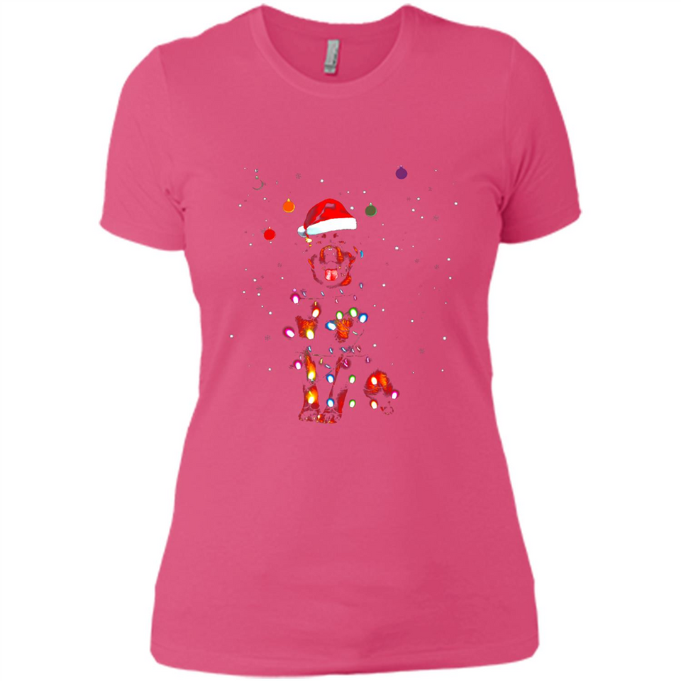 Rottweiler Santa Lights Christmas Dog Xmas Sweatshirt - Ladies' Boyfriend T-Shirt