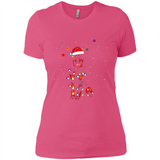 Rottweiler Santa Lights Christmas Dog Xmas Sweatshirt - Ladies' Boyfriend T-Shirt