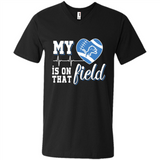 Detroit Lions Football My Heart is on that Field - Men's V-Neck