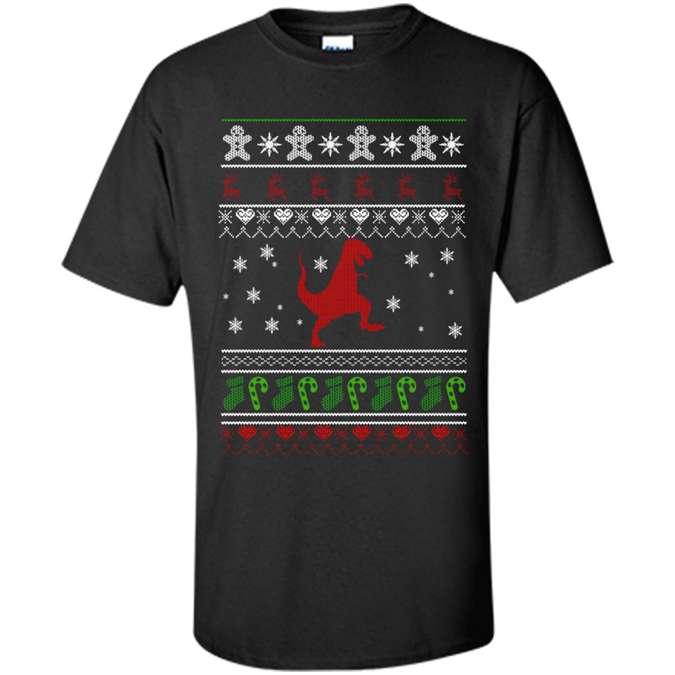 Dinosaur and Santa Ugly Christmas Sweater - Shirt