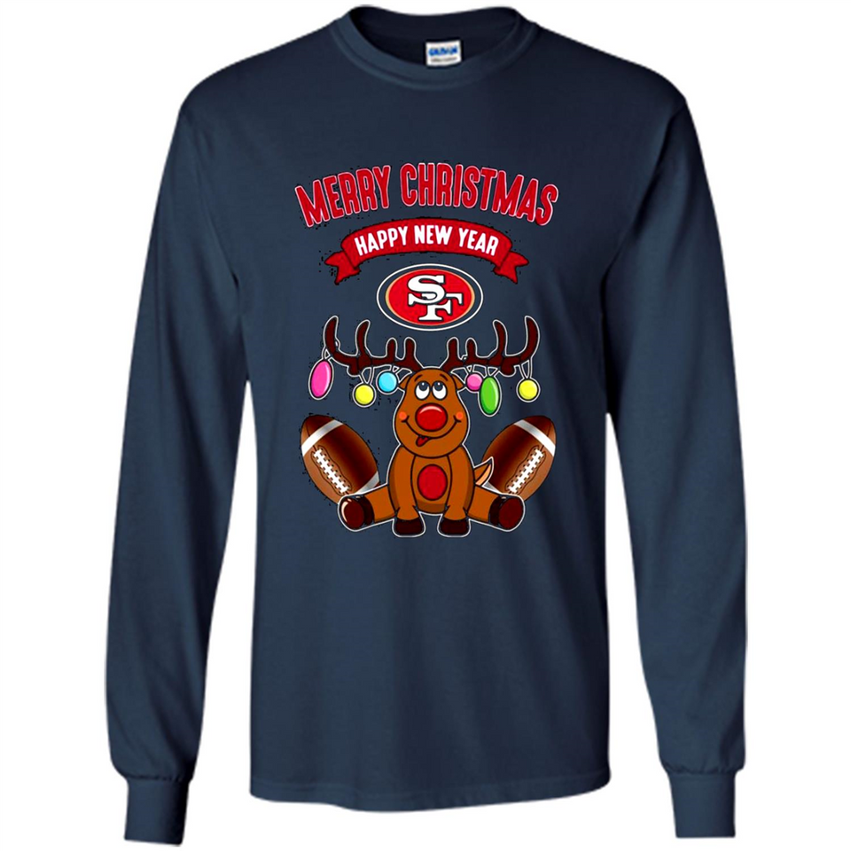 San Francisco 49ers NFL Reindeer Funny Merry Christmas And Happy New Year
