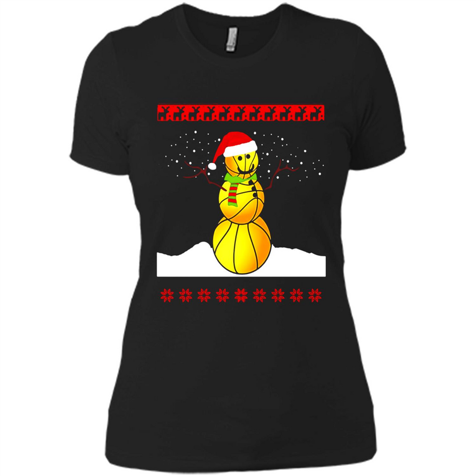 Basketball Santa Funny Christmas - Ladies' Boyfriend T-Shirt