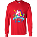 Unicorns are born in May Birthday Rainbow Gift Ladies Custom