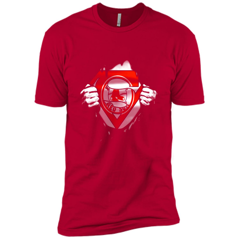 Boston Red Sox And Superman Fans - Premium Short Sleeve T-Shirt