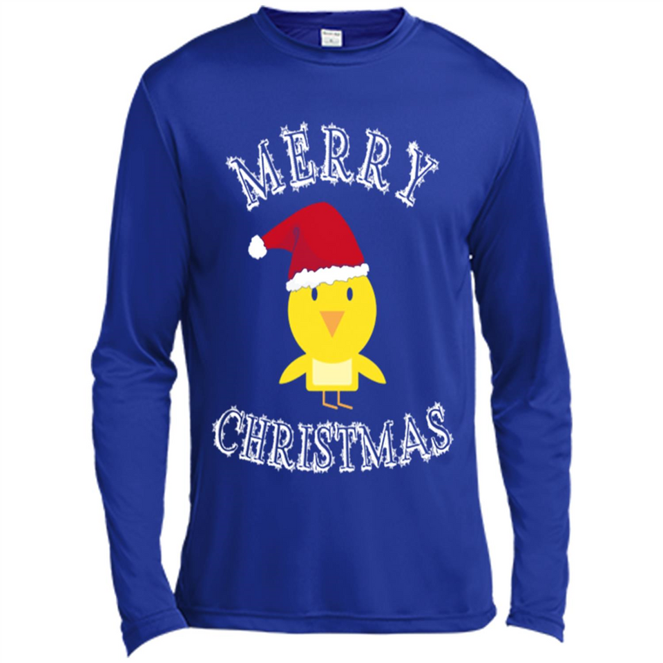 Bird Santa Merry Christmas T-Shirt - Birds Watchers Xmas - Canvas Long Sleeve T-Shirt