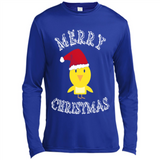 Bird Santa Merry Christmas T-Shirt - Birds Watchers Xmas - Canvas Long Sleeve T-Shirt