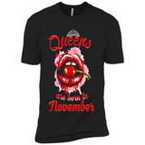 Queens Are Born In November T-Shirt Sexy Lips