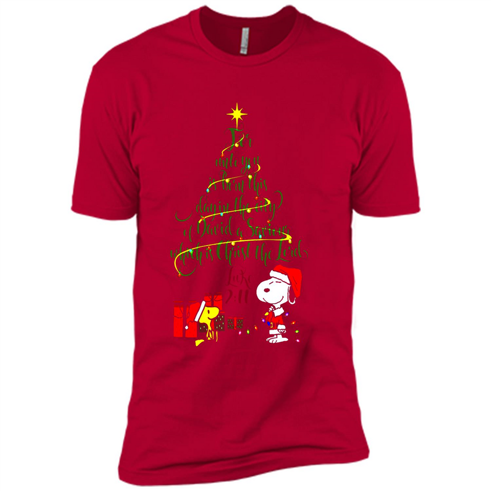 Snoopy Christmas Tree T-Shirt - Premium Short Sleeve T-Shirt