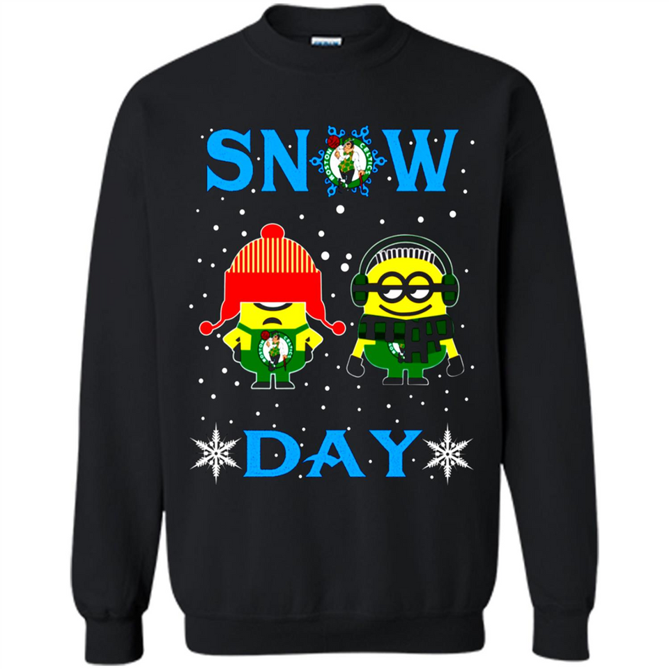 Snow Day Shirt For Boston Celtics Vs Minion Fans pingpong