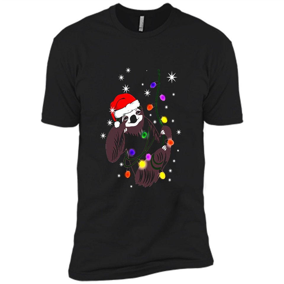 Cute Christmas Choloepus Sloth Santa Led Light Mug - Premium Short Sleeve T-Shirt