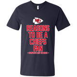 Reasons to be a Kansas City Chiefs Fan Complete List on Back - Men's V-Neck