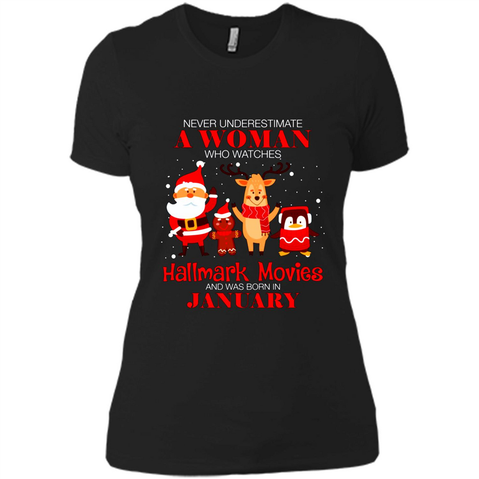 Never Underestimate A January Woman Watches Hallmark Movies Sweatshirt PINGPONG
