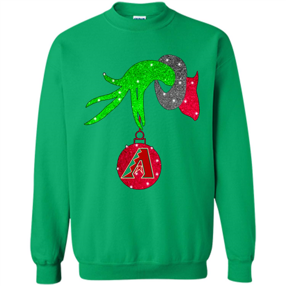 GRINCH HAND HOLDING ARIZONA DIAMONDBACKS GLITTER CHRISTMAS PINGPONG