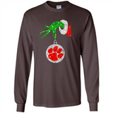 Amazing tee Clemson Tigers Glitter Grinch Monogram Ornament Christmas Gift - Long Sleeve T-Shirt