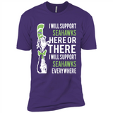 Shirt For Dr Seuss Cat And Seattle Seahawks Fans - Premium Short Sleeve T-Shirt