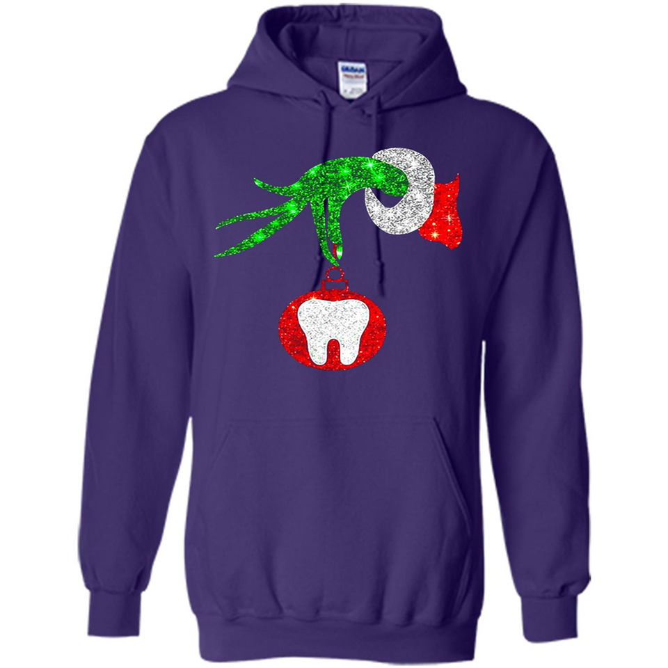 Christmas Nurse Grinch hand holding clinic dental ornament - Hoodie