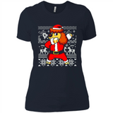 Dabbing Poodle Santa Christmas Holiday Sweatshirt - Ladies' Boyfriend T-Shirt