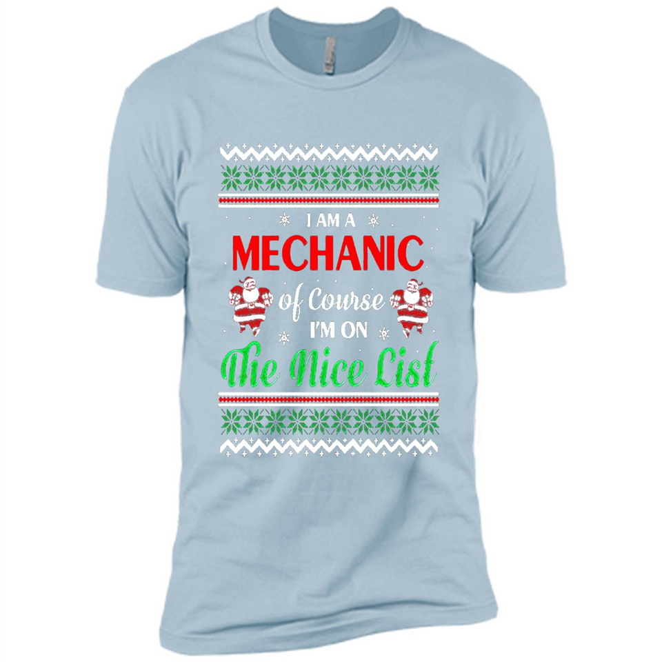 Funny Ugly Christmas T-Shirt Gift for Mechanic - Premium Short Sleeve T-Shirt