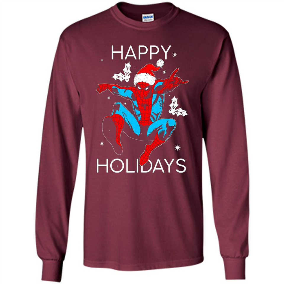 Marvel Spider Man Happy Holidays Santa Christmas Mug PINGPONG - Long Sleeve T-Shirt