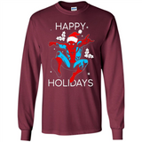 Marvel Spider Man Happy Holidays Santa Christmas Mug PINGPONG - Long Sleeve T-Shirt