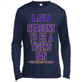 Reasons to be a LSU Tigers Fan Complete List on Back - Funny - Canvas Long Sleeve T-Shirt