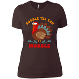 Thanksgiving Gobble Wobble Turkey - Ladies' Boyfriend T-Shirt