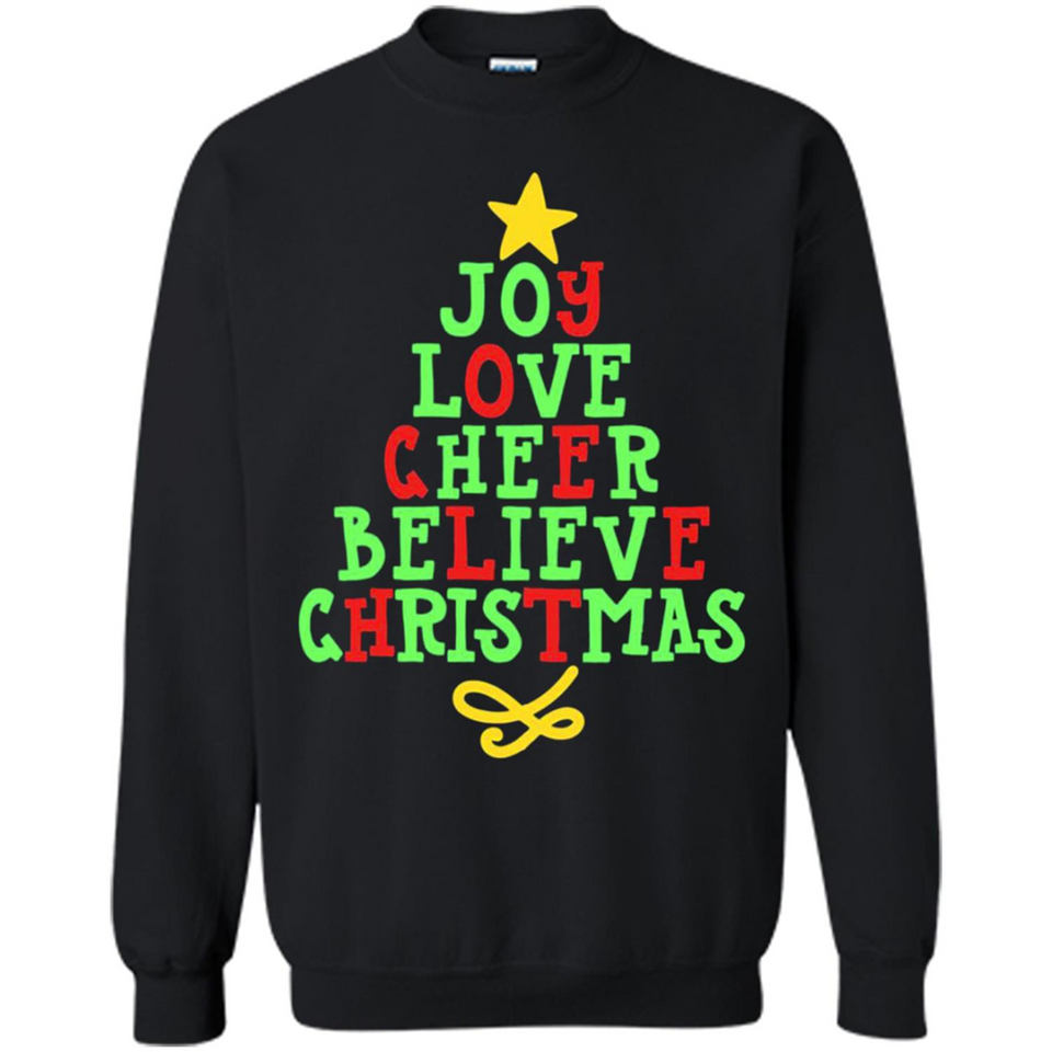 Joy Love Cheer Believe Christmas Tree