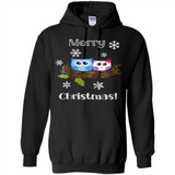 Cute Christmas Shirt Merry Christmas Snowflakes Owls Nest