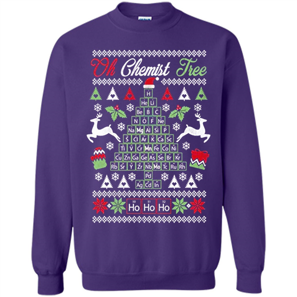 Chemist Tree Shirt Oh Chemistry Tree Ugly Christmas - Sweatshirt