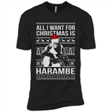 All I Want For Christmas Is Harambe Christmas - Premium Short Sleeve T-Shirt