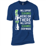 Shirt For Dr Seuss Cat And Seattle Seahawks Fans - Premium Short Sleeve T-Shirt