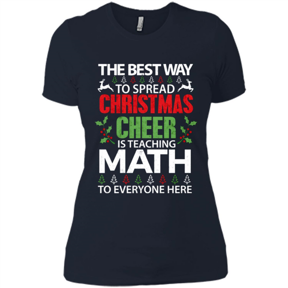 Math Teacher Christmas Shirt Christmas Cheer - Ladies' Boyfriend T-Shirt
