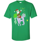 Distressed Retro Santa Riding Unicorn - Shirt