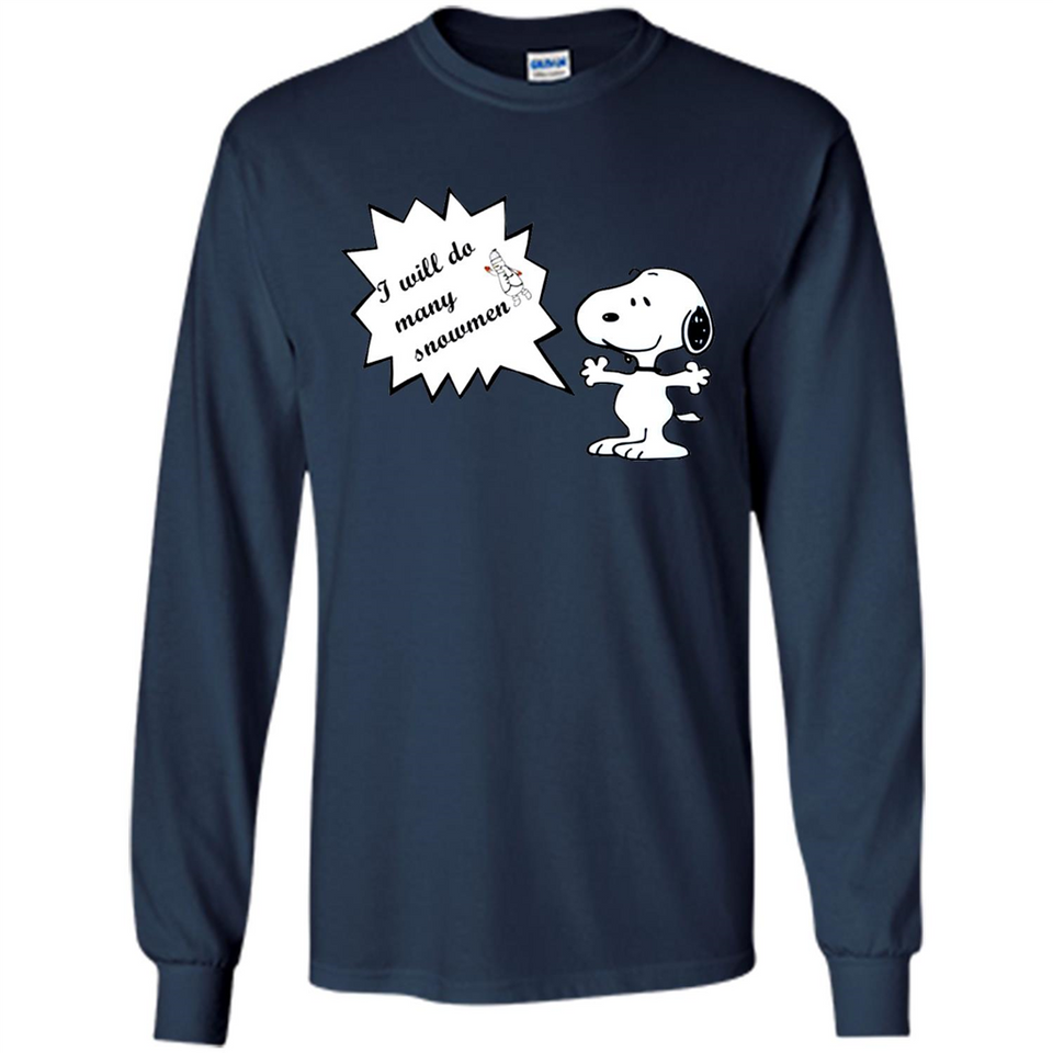 Snoopy I Will Do Many Snowman Christmas