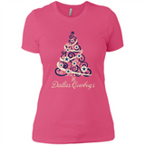 Dallas Cowboys NFL Football Team Logo Christmas Tree T-Shirt - Ladies' Boyfriend T-Shirt