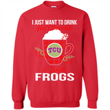 I Just Want To Drink Hot Chocolate & Watch TCU Horned Frogs Ugly Christmas Sweater PINGPONG