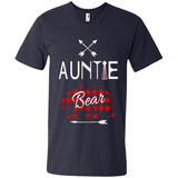 Aunt Shirt Buffalo Plaid Family Camp Bear Tee - Men's V-Neck