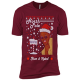 North Pole Born and Raised Shirt, Merry Xmas Ugly Christmas - Premium Short Sleeve T-Shirt